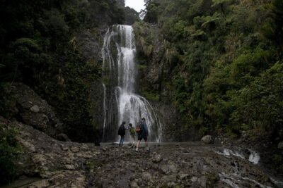 Explore BLACK SAND PIHA BEACH, and Water Falls in West Auckland - Kitekite Falls: the walk, the steps, and the swimming payoff